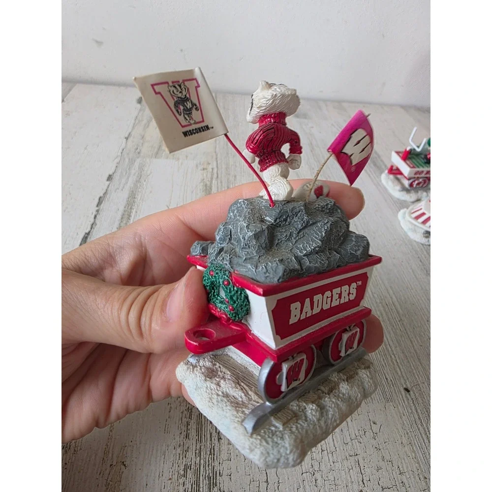 Danbury mint Badgers mascot train Santa Express Xmas decor